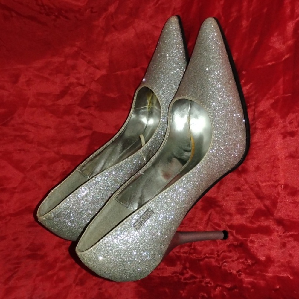 Shiek Silver Glitter Stilletos